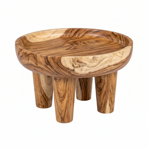 Curved Edge Organic <b>Solid</b> Suar <b>Wood</b> Coffee Table Natural Finish Modern Premium Thick Living Room Home Furniture - Product Image 2