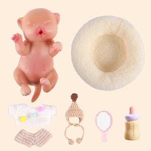 Babeside 4.5 "yumuşak tombul gerçekçi Piggy modeli oyuncak Mini 12cm sıkı gerçekçi silikon hayvanlar için yeniden doğmuş bebekler çocuklar - Product Image 3