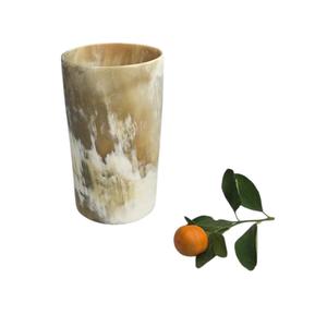 Cuerno de buey real hecho a mano vidrio de cuerno natural pulido con adorno de latón para servir cualquier cerveza para fiestas hechas por World Craft Impex - Product Image 1