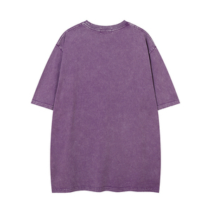 Camiseta retro unisex con lavado ácido para exteriores, ropa de calle con estampado de letras retro, 100% algodón, estilo boxy y vintage con logotipo personalizado para hombre - Product Image 3