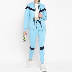 Custom Logo Breathable Lightweight Regular Fit <b>Women</b> 100% Cotton Winter Hooded Tracksuit Sets Wholesale Jogger Set Solid - Product Image 4