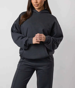 Conjunto Deportivo Largo de Invierno para Mujer, Premium, de Felpa Gruesa, Cálido, con Estampado Tie-Dye, Sudadera y Pantalones - Product Image 2