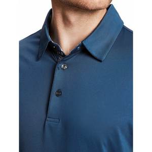 Polo d'affaires décontracté pour hommes noir uni chemises vierges à manches courtes impression personnalisée broderie logo sport golf t-shirt - Product Image 3