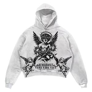 Sudadera con Capucha Estampada de Felpa Gruesa Orgánica 100% Algodón Ecológica de 500 Gramos para Hombre de Invierno - Product Image 6