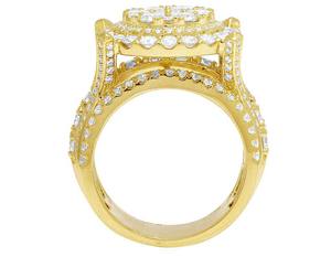 Anillo de Hombre con Diseño de Domo Redondo, Fabricado en Oro Amarillo de 10K, con Diamantes Cultivados en Laboratorio, para Moda Hip Hop - Product Image 5
