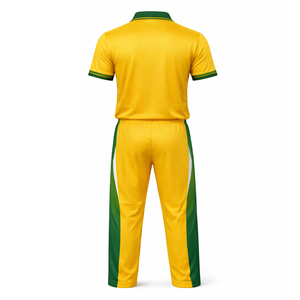 Tenue de cricket personnalisée de haute qualité, kit complet, maillot et pantalon de cricket sublimés jaune et vert, vêtements d'équipe professionnels - Product Image 2