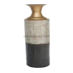 Customized Antique Bronze Metal <b>Vase</b> with Intricate Floral Design <b>Tall</b> Square Wood Shape Elegant Home Decor - Product Image 6