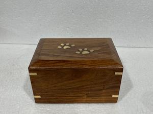 Elegantes Urnas de Madera Ecológicas para Mascotas, para Exhibición en Sala de Estar, Bandejas de Almacenamiento de un Solo Nivel, Estilo Americano, Hermoso Diseño de Latón - Product Image 1