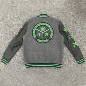 Chaqueta universitaria acolchada de otoño escolar Vintage personalizada para hombre, chaqueta XL Lisa teñida bordada a rayas con estampado de lentejuelas y bolsillo, estilo Streetwear - Product Image 6