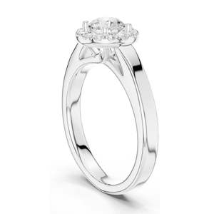 Bague de fiançailles halo avec diamant de laboratoire rond brillant de 0,818 carats, clarté VVS-VS EF, or 18 carats, 14 carats, 10 carats et argent 925, rose - Product Image 5