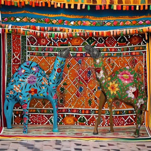 Escultura de mesa de camello hecha a mano intrincada decoración artesanal pintada a mano para el hogar para estante o fines de regalo - Product Image 6