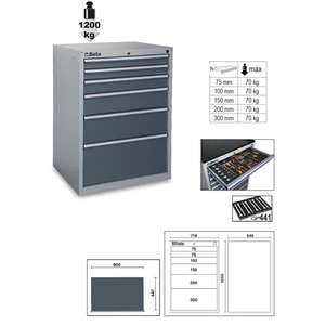 BETA Industrial Fixed Chest of <b>Drawers</b> with 6 <b>Drawers</b> <b>Tool</b> Cabinet - Product Image 1
