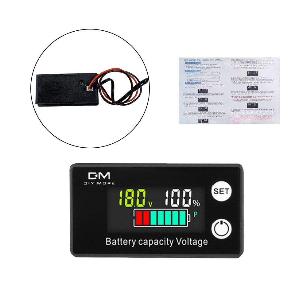 Wattmetro LCD DC 8-100V 20A - Misuratore Tensione Corrente Potenza KWh Per Impianti Elettrici