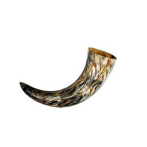 Corne à boire Viking indien fait à la main nouveau Design avec support en bois tasse de corne à la main rustique nordique récipient à boire - Product Image 3