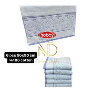 Hobby Sultan Blue 50x90 6-Piece <b>Bath</b> <b>Towel</b> <b>Set</b> - Product Image 1