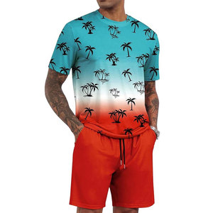 Conjunto de Camiseta y Pantalones Cortos de Verano, Transpirable, 100% Algodón, con Logotipo Personalizado en la Parte Delantera, para Hombre, Estilo Urbano - Product Image 1