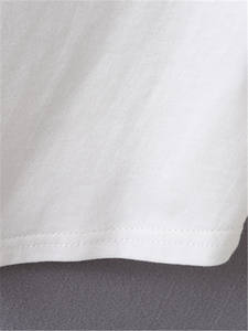 Camiseta de verano para mujer, Camiseta holgada informal con cuello redondo, camiseta de manga corta con tu logo, venta al por mayor - Product Image 5