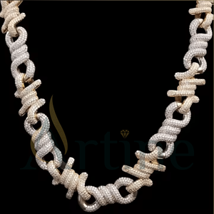 Collier chaîne homme mode avec maillons épais en acier inoxydable plaqué or durable - Product Image 1