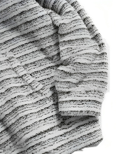 High Quality Unisex Sustainable 100% Cotton <b>Christmas</b> Striped Pattern Terry <b>Hoodie</b> with Kangaroo Pocket Customizable Oversized - Product Image 3