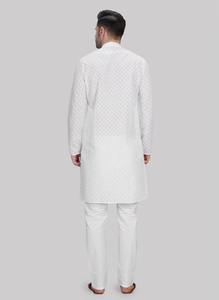 Hot Sale Stylish White Kurta <b>Pajama</b> Set Soft Fabric Indian Traditional Clothing for Eid Diwali Puja Functions and Evening Wear - Product Image 2