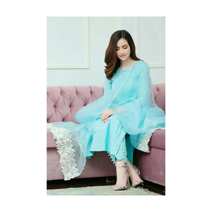 Meilleur design de robe de soirée 3 pièces brodée à la main/Robes pakistanaises décontractées pour femmes nouveau style à vendre - Product Image 1