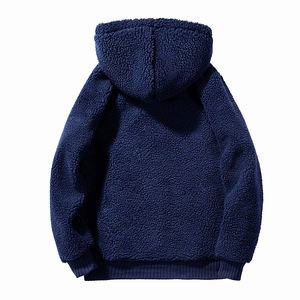 Sudadera con capucha de Sherpa para hombre, ropa deportiva personalizada de Color con bolsillos canguro, de moda, para adultos, venta al por mayor, nuevo diseño - Product Image 6