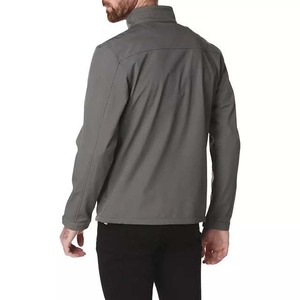 Meilleure vente en gros vêtements d'hiver couleur unie pour homme polyester nylon fermeture éclair avec poche et col montant veste softshell pour hommes - Product Image 3