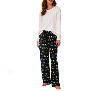 Hermosos pantalones de chándal navideños para mujer, pantalones de chándal navideños con cordón de ajuste suave, tendencia navideña cálida Premium de poliéster - Product Image 3