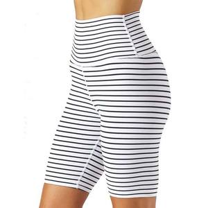 Striped Design Custom <b>White</b> and Navy Blue <b>Women</b> <b>Short</b> Polyester Material High Quality Sublimated Gym Fitness Woman <b>Shorts</b> 2023 - Product Image 3