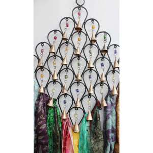 Adorno de Pared en Forma de Lágrima de Hierro Reciclado, Estilo Boho, Diseño Abstracto Hecho a Mano, Atrapasueños, Artesanía Metálica India para Decoración Diwali - Product Image 2