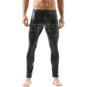 Pantalons pour hommes Pantalons droits incurvés rayés et extensibles en cuir de motard Pantalons de motard de haute qualité en cuir pour hommes - Product Image 4