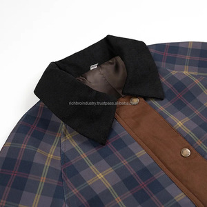 เสื้อแจ็คเก็ตคอเต่าลายสก็อตผู้ชาย สปริง 2026 ผ้าคอร์ดูร่ากันน้ำ แฟชั่นสตรีทสไตล์ สวมใส่สบาย ผ้าโพลีเอสเตอร์ ทรงยาว - Product Image 4