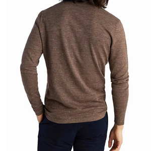 Camiseta Polo de punto OEM para hombre, superventas, hecha a medida con logotipo bordado, tela de Jersey de manga larga de Color liso informal - Product Image 5