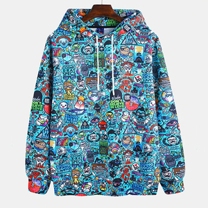 Sudadera con capucha de chorlito de cristal estampado de alta calidad suéter de mezcla de algodón estampado liso suéter con capucha personalizable para hombre - Product Image 1