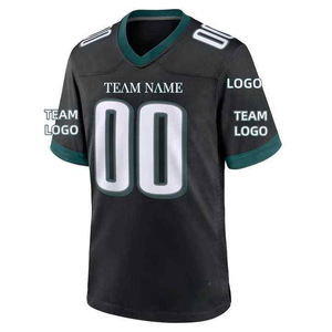 Maillots de football américain personnalisés vert, blanc, noir, gris – Uniforme d'équipe sublimé, respirant, antibactérien, coupe professionnelle, manches courtes - Product Image 5