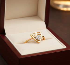 <b>Vintage</b> Style <b>Gold</b> Triangle <b>Ring</b> Women's Party and Wedding Jewelry Gift - Product Image 5