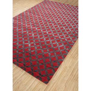 Aakar Kavi Large Area Geometric Wool Bamboo <b>Silk</b> Rug <b>Red</b> Orange Hand Knotted for Teens for Living Room Decorations-Esk-454 - Product Image 2