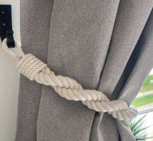 Abrazaderas para Cortinas de Cuerda de Algodón Blanco, Doble Torsión, Hechas a Mano - Product Image 1