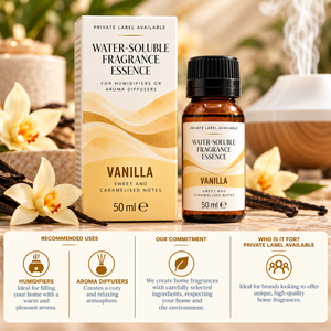 Essenza di Vaniglia Idrosolubile OEM 50ml |   Fragranza Dolce Caramellata per Umidificatore |   Marchio Privato Spagna - Product Image 3
