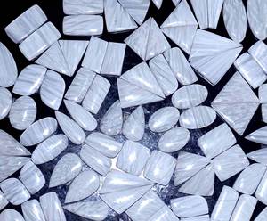 Paire de Scolecite blanche naturelle Fournisseur de pierres précieuses en vrac Inde Prix de gros Cabochon de haute qualité Fabrication de bijoux en pierres précieuses - Product Image 4