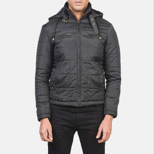 Veste coupe-vent matelassée noire à capuche Alps, style streetwear décontracté, avec tissu tissé de haute qualité, fermeture éclair réversible, tailles XS à 6XL - Product Image 4