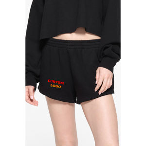 Women's High Quality Breathable Eco-Friendly Cotton Fleece Sweat Shorts Custom Logo <b>Drawstring</b> Comfortable Gym Fitness Casual - Product Image 1