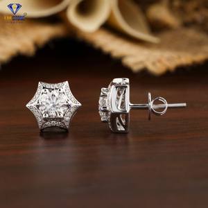 1.57 TDW rond brillant coupe diamant goujon 18k or blanc Labgrown & Hpht/Cvd diamant laboratoire pierre bijoux - Product Image 3