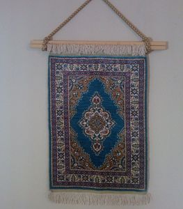 Modern Woven Rug Wall Hanging with Fringe for Diwali Wedding Birthday Anniversary & Easter <b>Decor</b> - Product Image 1
