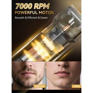 Tondeuse à barbe professionnelle pour hommes avec longueur réglable, double lame, tondeuse pour poils du corps, du nez, de la tête, du visage et de la moustache - Product Image 1