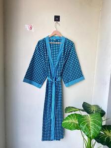 ชุดคลุมชายหาดชุดใส่อยู่บ้านพิมพ์ลายทำจากผ้าฝ้ายออร์แกนิคแท้หรูหราสำหรับคุณแม่ตั้งครรภ์ชุดใส่อยู่บ้านสำหรับฤดูร้อน - Product Image 2