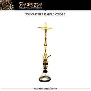 Cachimbas Farida 2021, Cachimba Mini Egipcia de Latón Macizo de Lujo, Tallada, Alta, de Tres Niveles, con Acabado de Espejo y Laca - Product Image 5