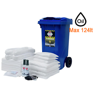 Carvel 480x560x935mm cubo con ruedas con material absorbente de aceite, 124lt - Product Image 1