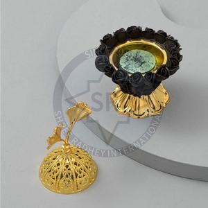 Argent/or anti-dérapant Portable en laiton brûleur d'encens décor à la maison arabe Bakhoor support pour Ramadan diffuseur d'aromathérapie - Product Image 3