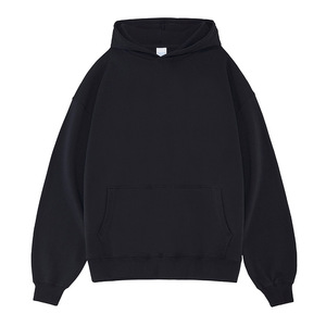 Sweats à capuche surdimensionnés épais unis sans cordes pour hommes sans cordes 450gsm sweat à capuche pour hommes en coton avec impression personnalisée brodée - Product Image 4